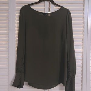 Olive green long sleeved blouse from Express